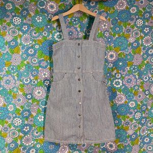 Stella McCartney Kids Blue and White Striped Pinafore Dress